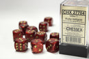 Chessex Glitter: 16MM D6 Ruby Red/Gold (12)