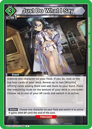 Just Do What I Say (UE14BT/NIK-1-099) - UE14BT GODDESS OF VICTORY NIKKE