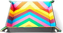FanRoll: Velvet Folding Dice Tray with Leather Backing 10x10: Rainbow