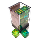 Chessex Gemini: 16MM D6 Green- Teal/Yellow (12)