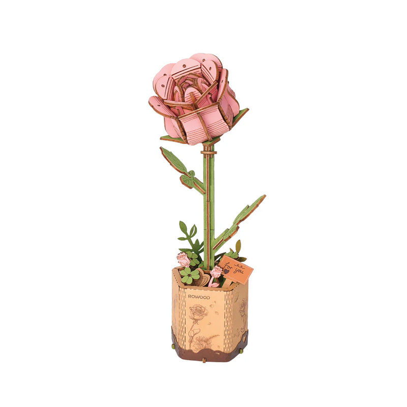 Hands Craft 3D Wooden Puzzle: Pink Rose