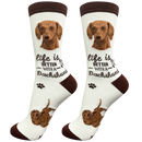 Life is Better Socks: Dachshund Red