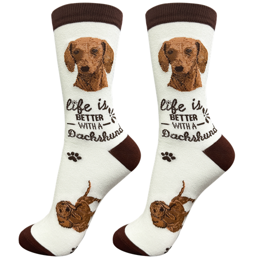 Life is Better Socks: Dachshund Red