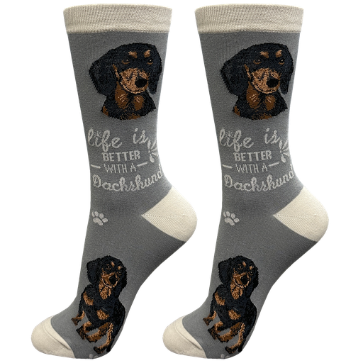 Life is Better Socks: Dachshund Black