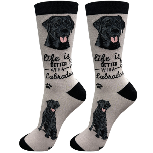 Life is Better Socks: Labrador Black