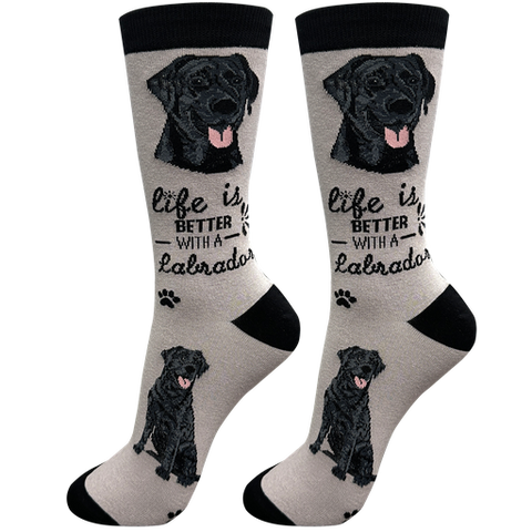 Life is Better Socks: Labrador Black