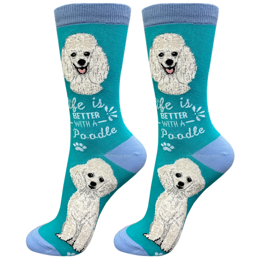 Life is Better Socks: Poodle White