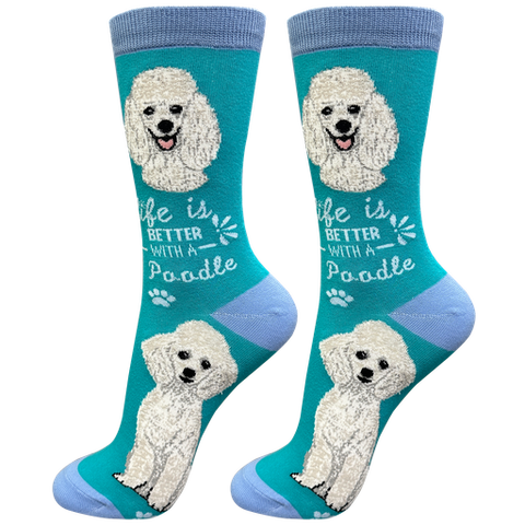 Life is Better Socks: Poodle White