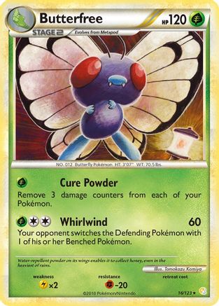 Butterfree/123  - Reverse Holofoil HeartGold SoulSilver - Rare