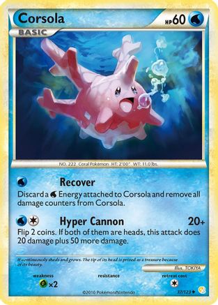 Corsola  - Reverse Holofoil HeartGold SoulSilver - Uncommon