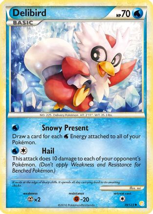 Delibird  - Reverse Holofoil HeartGold SoulSilver - Uncommon