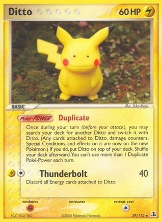 Ditto - 039/113 (Pikachu)/113  Delta Species - Uncommon