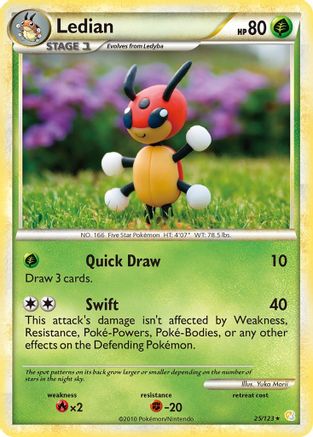Ledian  - Reverse Holofoil HeartGold SoulSilver - Rare