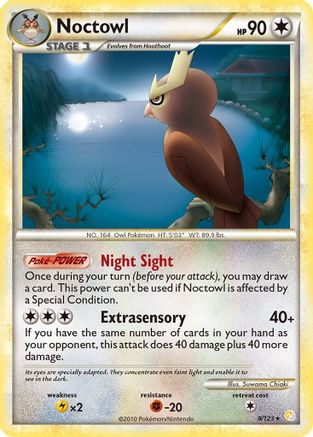 Noctowl/123  - Reverse Holofoil HeartGold SoulSilver - Holo Rare