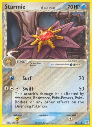Starmie - 030/113 (Delta Species)/113  - Reverse Holofoil Delta Species - Rare