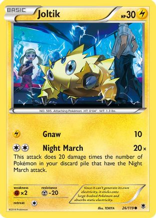 Joltik 026  - Reverse Holofoil XY  Phantom Forces - Common