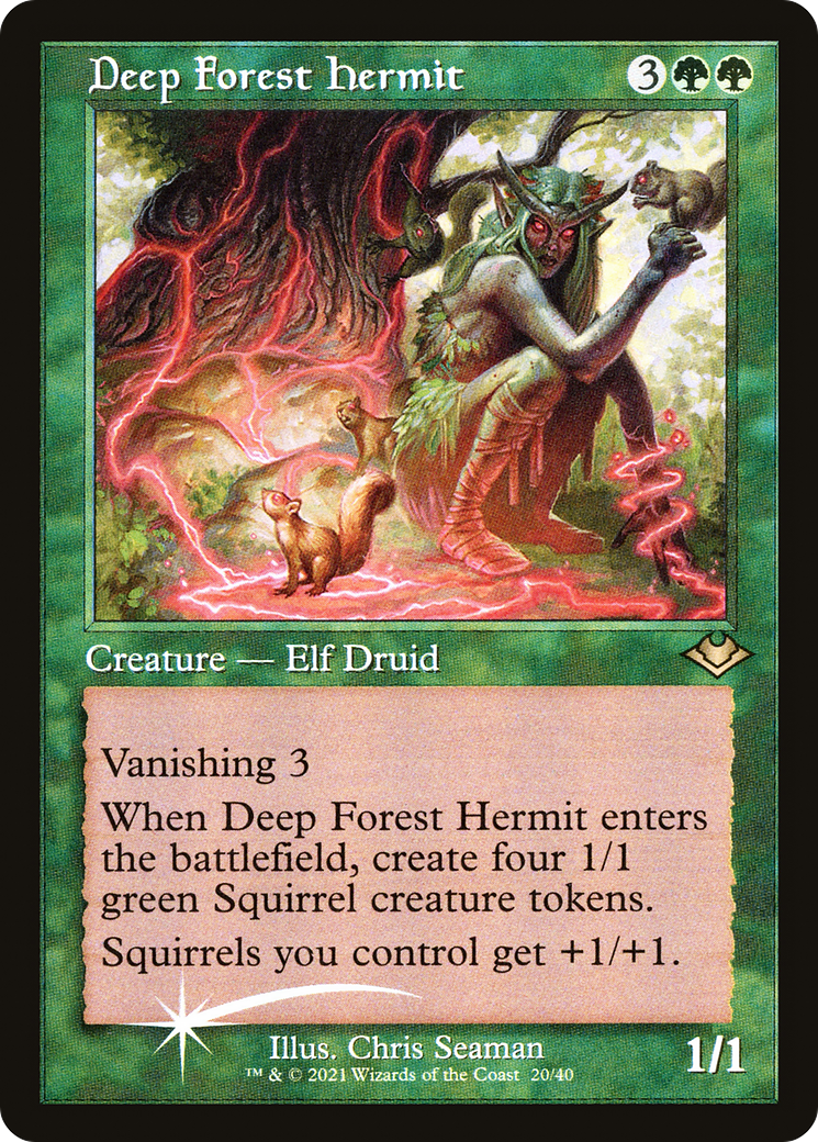 Deep Forest Hermit (Retro Frame) (MH1-020) - Modern Horizons 1 Timeshifts Etched Foil