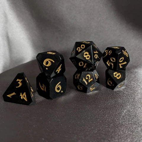 Die Hard Dice 7 Die RPG Dice Set: The Black Dice Society Set