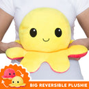 Reversible BIG Octopus Plushie: Happy Yellow/Angry Red