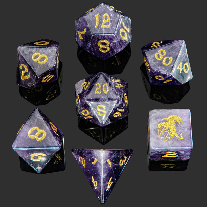 Dragon's Hoard Gemstone Dice: Amethyst