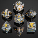 Dragon's Hoard Gemstone Dice: Black Network Agate