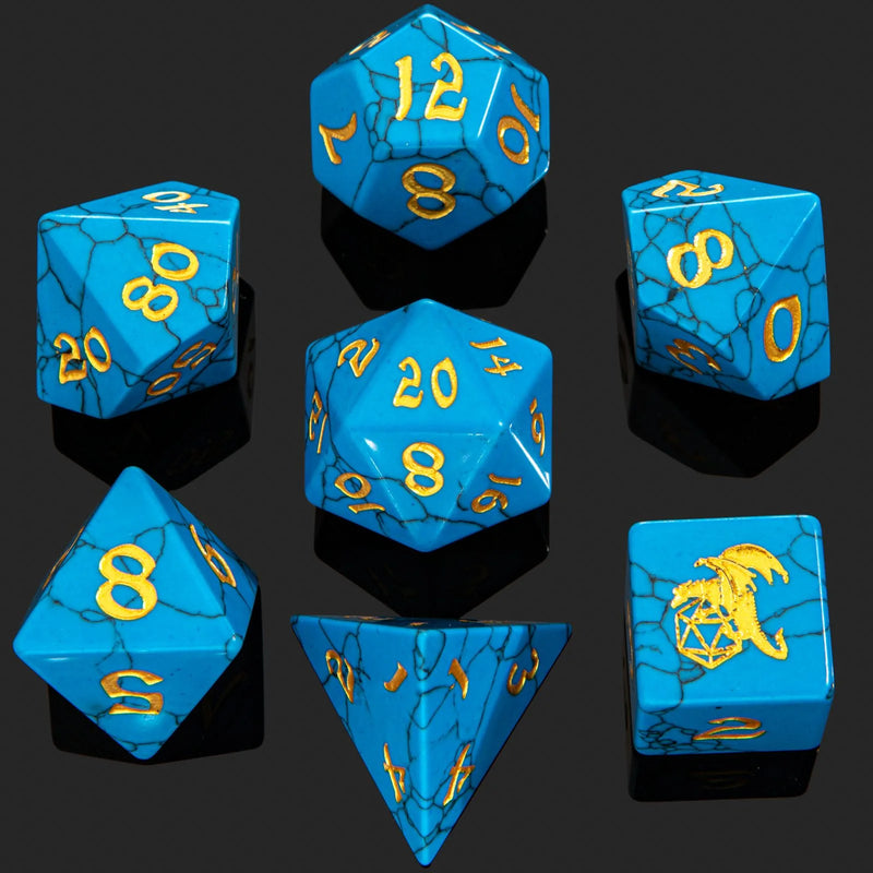 Dragon's Hoard Gemstone Dice: Blue Torquoise