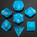 Dragon's Hoard Gemstone Dice: Sea Blue w/ Rainbow