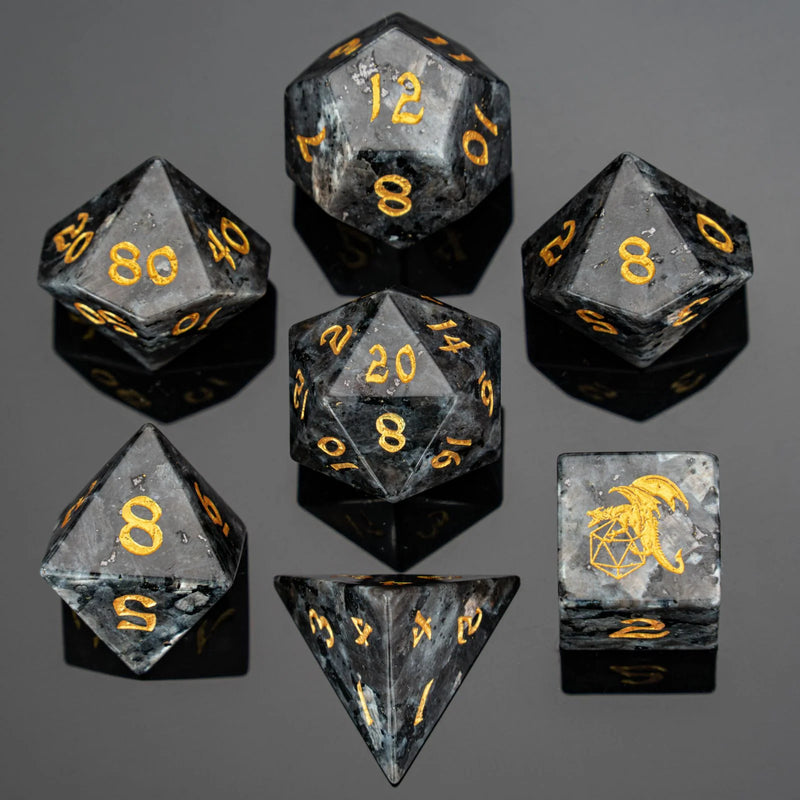 Dragon's Hoard Gemstone Dice: Labradorite