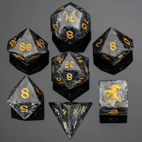 Dragon's Hoard Gemstone Dice: Labradorite