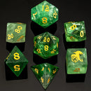 Hymgho: Gemstone Dice: Green Fluorite Polyhedral Set (7)