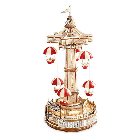 Hands Craft 3D Wooden Puzzle: Amusement Park Parachute Tower
