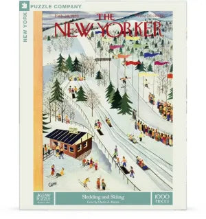 New York Puzzle Company: (1,000 Piece) Sledding and Skiing