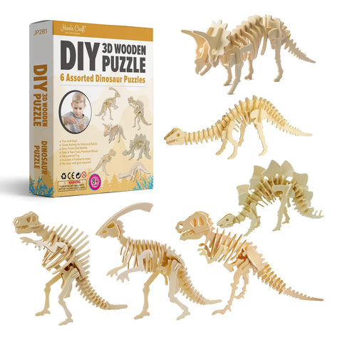3D Wooden Puzzle: Dinosaur Set