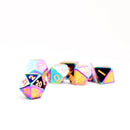 Fanroll 16mm Metal Poly Dice Set- Torched Rainbow