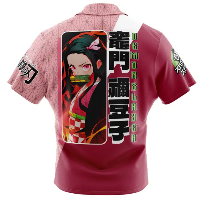 Hawaiian Shirt: Anime: Demon Slayer: Nezuko: Medium