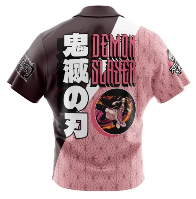 Hawaiian Shirt: Anime: Demon Slayer: Nezuko: XL