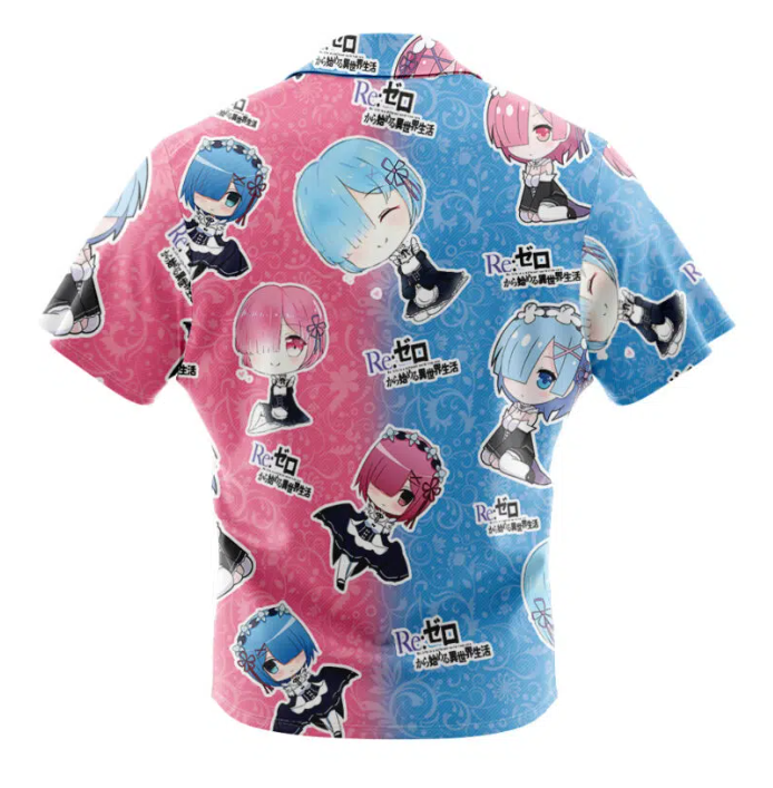 Hawaiian Shirt: Anime: Re Zero: Rem and Ram: Large