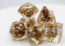 Foam Brain Games Silver Pirate Skull RPG Dice Set