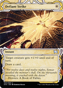 Defiant Strike (STA-003) - Strixhaven Mystical Archive: (Showcase) (Borderless) Etched Foil