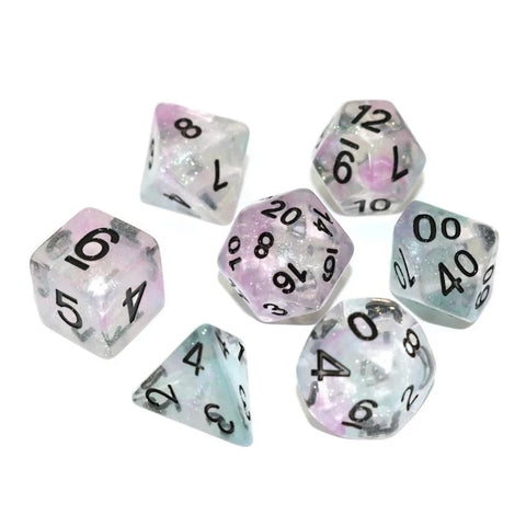 Die Hard Dice 7 Die RPG Dice Set: Luminous Chrome