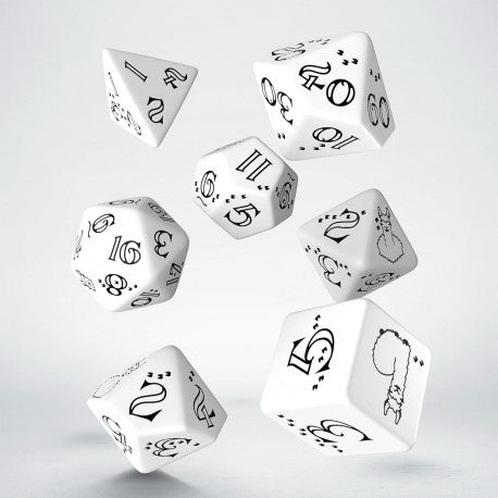 Llama 7pc Dice Set: White & Black