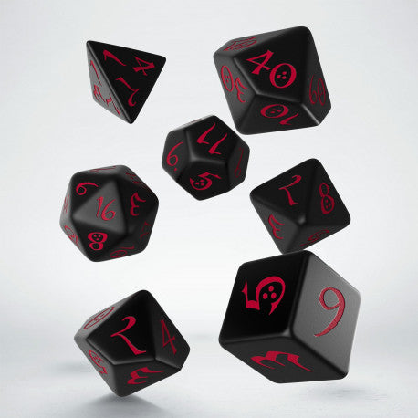 Classic RPG Dice Set: Black & Red