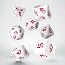 Classic Runic RPG Dice Set: White & Red