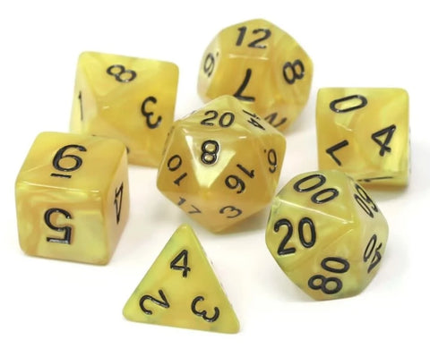 Die Hard Dice 7 Die RPG Dice Set: Gold Doubloons
