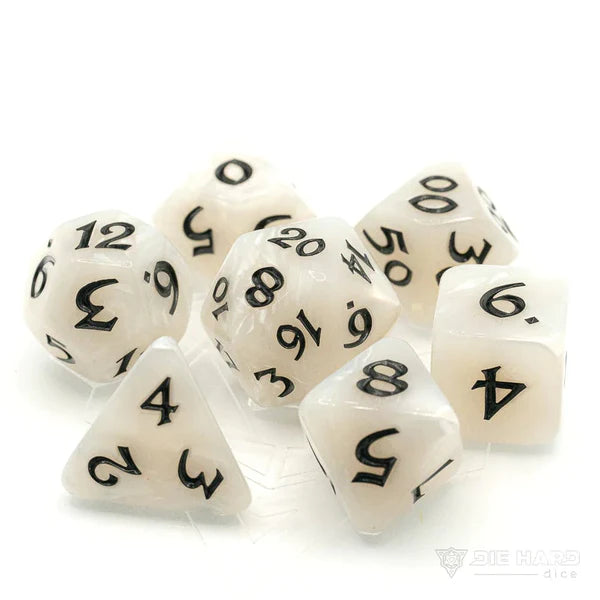 Die Hard Dice 7 Die RPG Dice Set: Elessia Elf Queen with Black