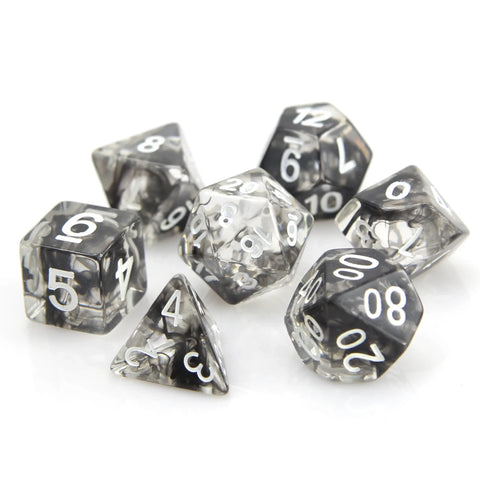 Die Hard Dice 7 Die RPG Dice Set: Black Wisp