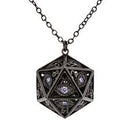 Hymgho: Dragons Eye D20 Necklace, Gunmetal w/ Purple