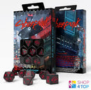 Q Workshop Cyberpunk RED Blood Over Chrome Dice Set