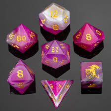 Hymgho: Dragon's Hoard Gemstone Dice: Rose Agate