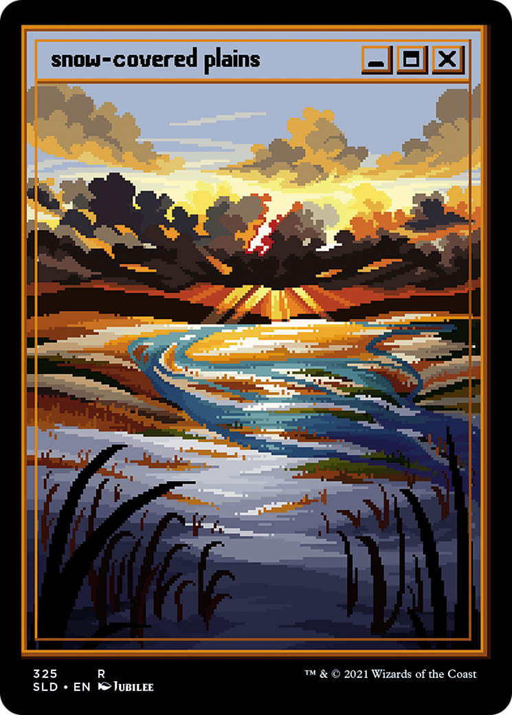 Snow-Covered Plains (PixelSnowLands.jpg) (SLD-325) - Secret Lair Drop Etched Foil